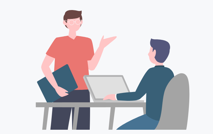 職場と面談のイラスト