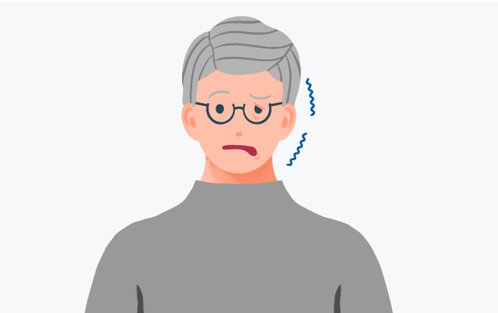 顔の片側がゆがむのイラスト